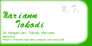 mariann tokodi business card